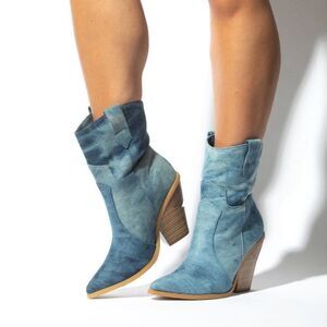 DENIM ANKLE BOOTS | WESTERN ANKLE BOOTIE